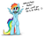 Size: 1012x840 | Tagged: dead source, safe, artist:grumblepluck, rainbow dash, pegasus, semi-anthro, g4, :d, bipedal, collar, cute, dashsub, dialogue, female, femsub, happy, looking at you, master, open mouth, pet, pet-dash, pet-dash tumblr, smiling, solo, speech, spread wings, standing, subdorable, submissive