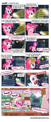Size: 1000x2383 | Tagged: safe, artist:pixelkitties, pinkie pie, g4, asylum of the daleks, chicken suit, clothes, comic, dalek, doctor who, fridge horror, this will end in extermination, this will end in pain, this will end in tears and/or death