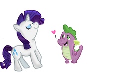 Size: 1080x720 | Tagged: safe, artist:radhannah, rarity, spike, g4, female, male, ship:sparity, shipping, straight