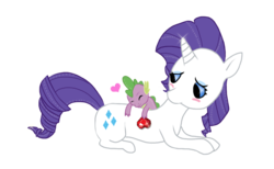 Size: 1052x646 | Tagged: safe, artist:thewolfdiamond, rarity, spike, dragon, pony, unicorn, g4, female, interspecies, male, mare, ship:sparity, shipping, simple background, straight, transparent background