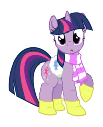 Size: 619x760 | Tagged: safe, artist:nullpony-exception, twilight sparkle, pony, unicorn, g4, boots, clothes, female, mare, saddle, scarf, simple background, solo, transparent background, unicorn twilight