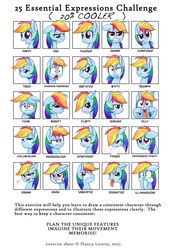 Size: 2364x3428 | Tagged: safe, artist:steffy-beff, rainbow dash, pony, 25 expressions, facial expressions, female, high res, solo