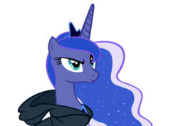 Size: 900x636 | Tagged: safe, artist:mr-loco-moto, princess luna, alicorn, pony, g4, bust, clothes, female, hoodie, profile, simple background, solo