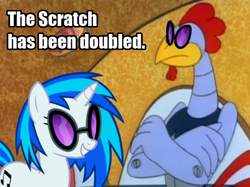 Size: 500x374 | Tagged: artist needed, source needed, safe, edit, edited screencap, screencap, dj pon-3, vinyl scratch, g4, adventures of sonic the hedgehog, crossover, scratch (aosth), sonic the hedgehog (series)