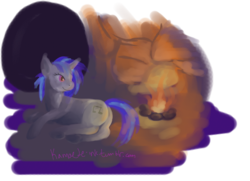 Size: 1152x832 | Tagged: safe, artist:kamaete-ink, dj pon-3, vinyl scratch, g4, 30 minute art challenge, fire, simple background, transparent background