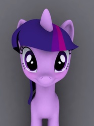 Size: 449x600 | Tagged: safe, artist:hashbro, twilight sparkle, pony, unicorn, g4, 3d, female, mare, smiling, solo, unicorn twilight