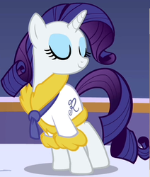 Size: 347x410 | Tagged: safe, rarity, pony, unicorn, g4, bathrobe, clothes, eyes closed, female, mare, solo, spa