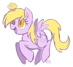 Size: 750x693 | Tagged: safe, artist:crayon-chewer, derpy hooves, pegasus, pony, g4, female, mare, muffin