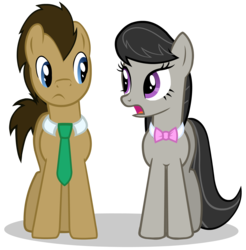 Size: 2014x2050 | Tagged: safe, artist:theevilflashanimator, doctor whooves, octavia melody, time turner, earth pony, pony, g4, doctavia, female, high res, male, mare, shipping, simple background, stallion, straight, transparent background, vector
