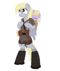 Size: 2576x3056 | Tagged: safe, artist:shadawg, derpy hooves, dinky hooves, pegasus, pony, unicorn, semi-anthro, g4, bipedal, clothes, duo, high res, simple background, transparent background