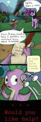 Size: 500x1485 | Tagged: safe, artist:atomicpony, spike, twilight sparkle, dragon, giant squid, pony, unicorn, g4, butt, clippit, comic, female, fire, male, mare, plot, ponyville