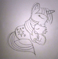 Size: 500x508 | Tagged: artist needed, safe, spike, twilight sparkle, g4, traditional art