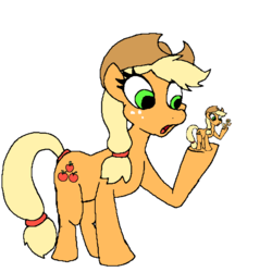 Size: 1000x1000 | Tagged: safe, artist:echidnajoe, artist:vinny van yiffy, applejack, earth pony, pony, g4, appletini, cowboy hat, droste effect, female, hat, mare, open mouth, recursion, simple background, solo, stetson, white background