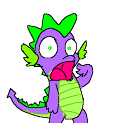Size: 353x346 | Tagged: source needed, safe, artist:echidnajoe, artist:vinny van yiffy, spike, dragon, g4, baby, baby dragon, male, open mouth, simple background, solo, white background