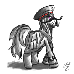 Size: 900x900 | Tagged: safe, artist:ikariuga, crossover, gas mask, moustache, ponified, romantically apocalyptic, zee captain