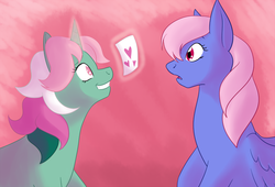 Size: 700x476 | Tagged: safe, artist:kourabiedes, fizzy, wind whistler, twinkle eyed pony, ask fizzy, g1, g4, ask, female, g1 to g4, generation leap, lesbian, ship:whistlepop, shipping