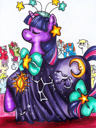 Size: 576x760 | Tagged: safe, artist:wetpaint, twilight sparkle, g4, clothes, dress, traditional art