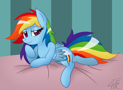 Size: 2500x1832 | Tagged: dead source, safe, artist:php92, rainbow dash, pegasus, pony, g4, bedroom eyes, female, looking at you, mare, solo, sultry pose