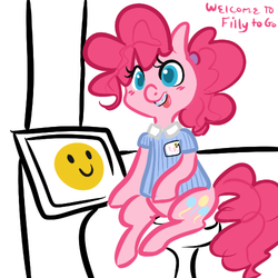 Size: 500x500 | Tagged: safe, artist:mt, pinkie pie, earth pony, pony, g4, braces, female, solo, teenager