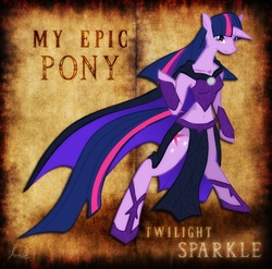 Size: 703x694 | Tagged: safe, artist:ryuukiba, twilight sparkle, anthro, g4, clothes, female, my epic pony, solo