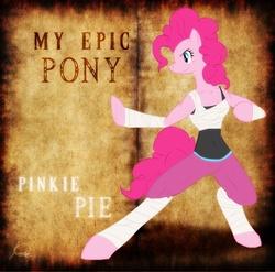 Size: 703x694 | Tagged: safe, artist:ryuukiba, pinkie pie, earth pony, anthro, g4, clothes, female, my epic pony, solo