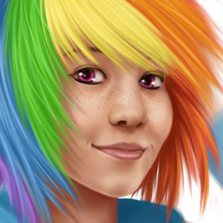 Size: 700x700 | Tagged: safe, artist:miirkat, rainbow dash, human, g4, humanized