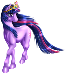 Size: 1120x1280 | Tagged: safe, artist:kittehkatbar, twilight sparkle, pony, unicorn, g4, big crown thingy, element of magic, female, mare, simple background, solo, transparent background, unicorn twilight