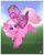 Size: 830x1030 | Tagged: safe, artist:nyaasu, baby lickety-split, spike (g1), dragon, earth pony, pony, g1, dragons riding ponies, duo, female, filly, foal, obtrusive watermark, riding, watermark
