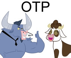 Size: 812x661 | Tagged: safe, daisy jo, iron will, cow, minotaur, g4, crack shipping, exploitable meme, meme, otp, shipping