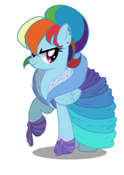 Size: 3000x4245 | Tagged: safe, artist:erikadaniel98, rainbow dash, pegasus, pony, g4, alternate hairstyle, clothes, dress, female, mare, rainbow dash always dresses in style, raised hoof, simple background, solo, transparent background