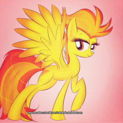 Size: 1000x1000 | Tagged: safe, artist:princesscadenza, spitfire, pegasus, pony, g4, female, mare, raised hoof, smiling, solo