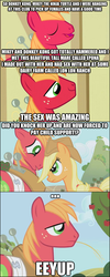 Size: 627x1563 | Tagged: safe, applejack, big macintosh, earth pony, pony, g4, caption, male, stallion