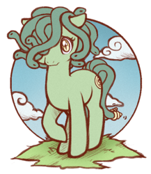 Size: 403x465 | Tagged: safe, artist:decemberdoe, gorgon, medusa, ponified