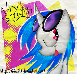 Size: 683x655 | Tagged: safe, artist:vivianit11, dj pon-3, vinyl scratch, pony, g4, solo