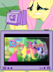 Size: 563x771 | Tagged: safe, fluttershy, pegasus, pony, g4, blatant, bootleg, exploitable meme, fluttercry, hasbro, infringement, lawsuit incoming, lip bite, meme, pony royale, random, ripoff, teary eyes, tv meme