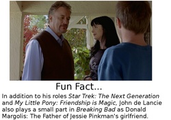 Size: 1024x720 | Tagged: safe, breaking bad, donald margolis, fun fact, jane margolis, jesse pinkman, john de lancie, text, trivia