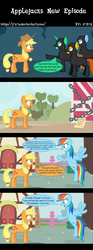 Size: 1560x4200 | Tagged: safe, artist:j-z-a, applejack, rainbow dash, earth pony, pegasus, pony, g4, comic, crying, female, flying, foreclosure, mare, robbery, sad