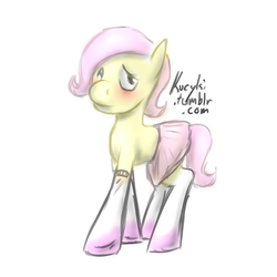 Size: 1024x1024 | Tagged: safe, artist:kucyki, fluttershy, g4, 30 minute art challenge, clothes, skirt, socks