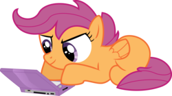 Size: 7000x3907 | Tagged: safe, artist:lightningtumble, scootaloo, pegasus, pony, g4, 3ds, female, filly, foal, simple background, solo, transparent background, vector