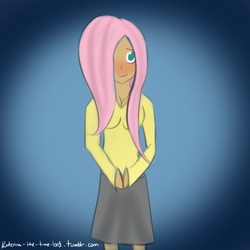 Size: 750x750 | Tagged: safe, artist:katerina-the-time-lord, fluttershy, human, g4, 30 minute art challenge, clothes, humanized, skirt