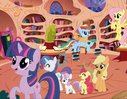 Size: 500x388 | Tagged: safe, artist:bronycurious, apple bloom, applejack, rainbow dash, rarity, scootaloo, sweetie belle, twilight sparkle, g4, scootalove, sisterhooves slighted