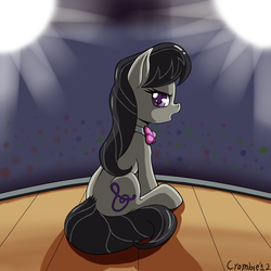 Size: 4375x4375 | Tagged: safe, artist:crombiettw, octavia melody, earth pony, pony, g4, absurd resolution, female, mare, sitting, solo, stage