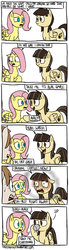 Size: 900x3269 | Tagged: safe, artist:timsplosion, fluttershy, wild fire, oc, oc:jayson thiessen, earth pony, pegasus, pony, g4, behind the scenes, comic, cup, jayson thiessen, no pupils, sibsy, the stare