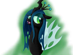 Size: 2592x1936 | Tagged: dead source, safe, artist:flowersimh, queen chrysalis, changeling, changeling queen, g4, crown, duo, female, jewelry, regalia