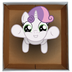 Size: 5071x5079 | Tagged: safe, artist:exe2001, sweetie belle, g4, absurd resolution, cardboard box