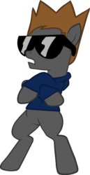 Size: 900x1740 | Tagged: safe, earth pony, pony, deal with it, eddsworld, male, ponified, solo, stallion, tom (eddsworld)