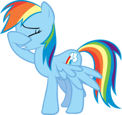 Size: 1024x971 | Tagged: safe, artist:blindcavesalamander, rainbow dash, pegasus, pony, g4, facehoof, female, mare, simple background, solo, transparent background, vector