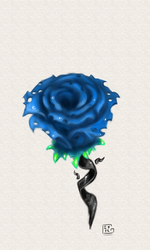 Size: 576x960 | Tagged: safe, artist:gela-g-i-s-gela, queen chrysalis, g4, blue rose, rose