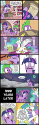 Size: 750x2385 | Tagged: safe, artist:spainfischer, princess celestia, spike, twilight sparkle, alicorn, pony, unicorn, g4, banishment, comic, female, floppy ears, lesbian, moon, otp, serious business, ship:appledash, ship:flutterdash, shipping, shipping war, unicorn twilight