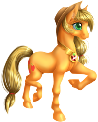 Size: 1000x1240 | Tagged: safe, artist:kittehkatbar, applejack, g4, duo, simple background, transparent background